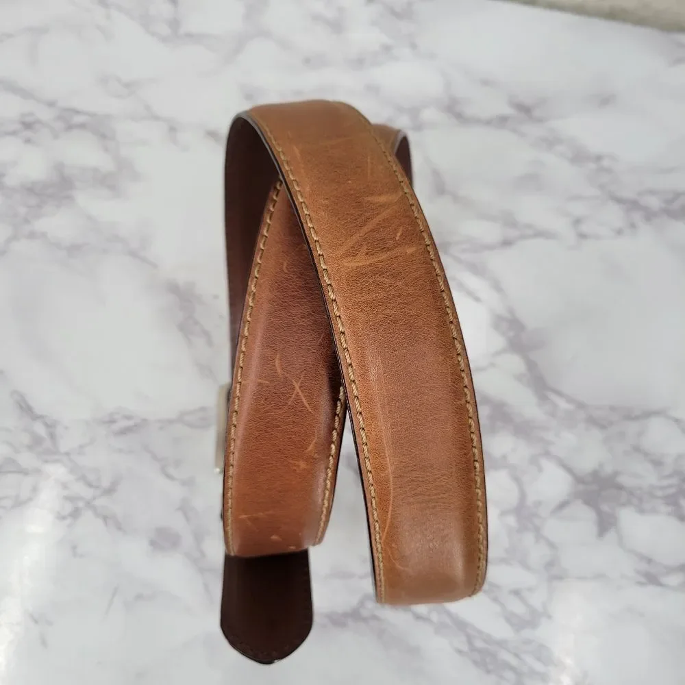 Fossil Men's Tan Leather Belt Size 42